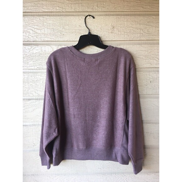 Vintage Havana women Pullover Sweatshirt size Small Wine Brown Soft Brushed Knit - Picture 2 of 4